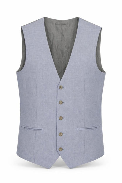 NEXT Mens Blue  Cotton Jacket Suit Waistcoat Size 38
