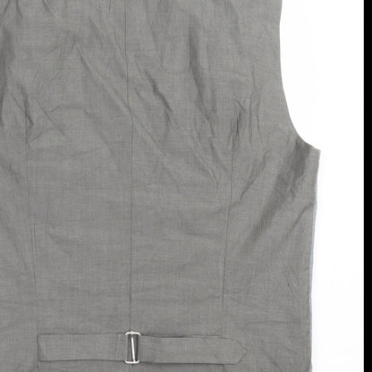 NEXT Mens Blue  Cotton Jacket Suit Waistcoat Size 38