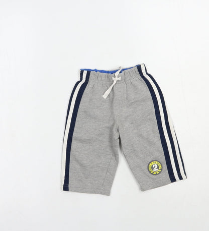 Mothercare Baby Grey  Cotton Jogger Trousers Size 3-6 Months  Drawstring