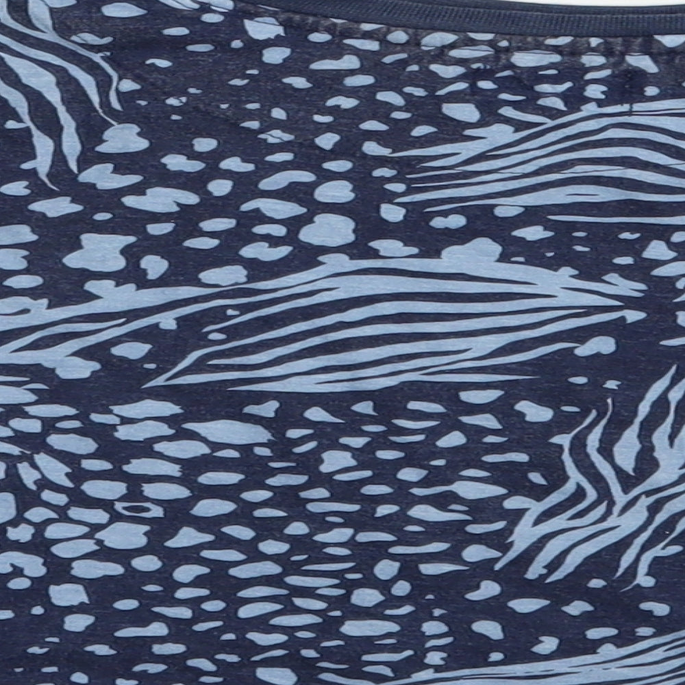 Studio Girls Blue Animal Print Cotton Cropped T-Shirt Size 12-13 Years Crew Neck Pullover