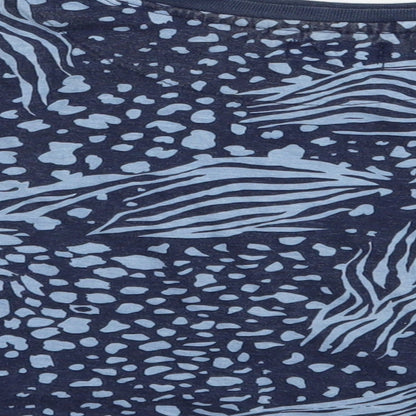 Studio Girls Blue Animal Print Cotton Cropped T-Shirt Size 12-13 Years Crew Neck Pullover