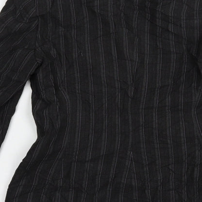 Slater Womens Grey Striped  Jacket Blazer Size 6  Button