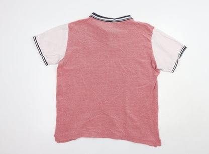 L.F.C. Mens Pink  Cotton  Polo Size L Collared Button - Liverpool FC