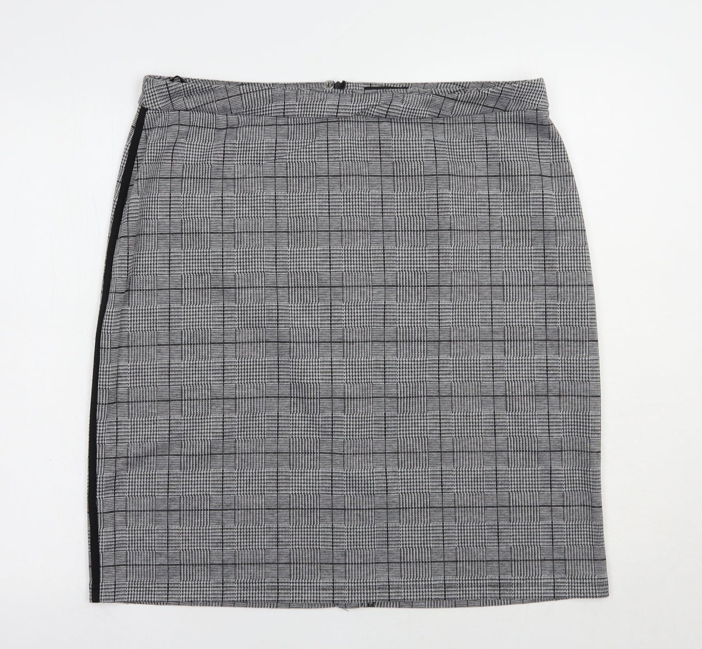 Ambria Womens Grey Plaid Polyester Straight & Pencil Skirt Size 20   Zip