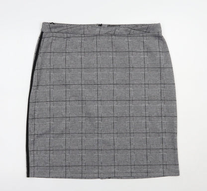 Ambria Womens Grey Plaid Polyester Straight & Pencil Skirt Size 20   Zip