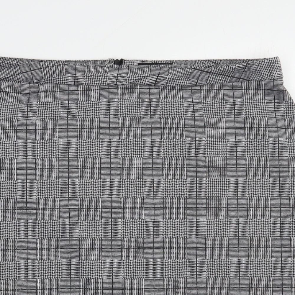 Ambria Womens Grey Plaid Polyester Straight & Pencil Skirt Size 20   Zip