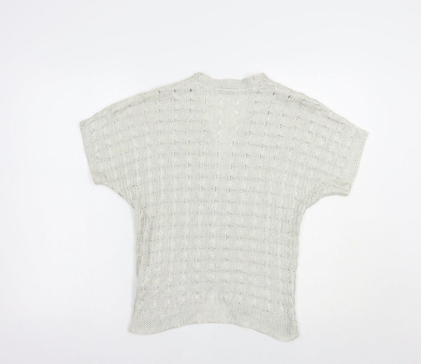 TU Womens Grey V-Neck  Acrylic Shrug Jumper Size M