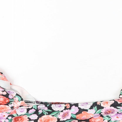 Womens UK Size 12 Misspap Multicoloured Cropped Blouse