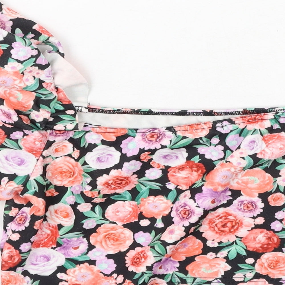 Womens UK Size 12 Misspap Multicoloured Cropped Blouse
