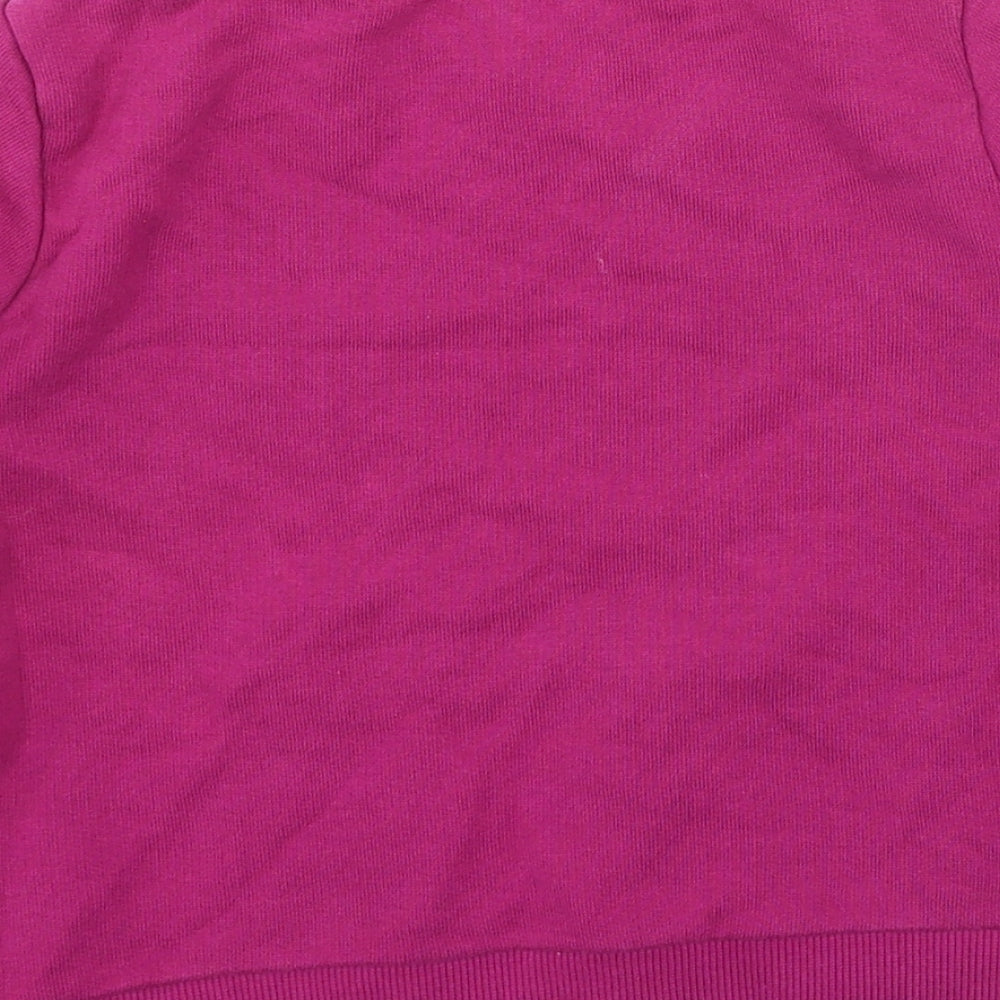 Preworn Girls Multicoloured Round Neck Striped Cotton Pullover Jumper Size M