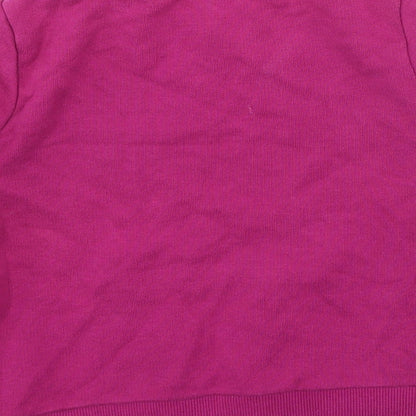 Preworn Girls Multicoloured Round Neck Striped Cotton Pullover Jumper Size M
