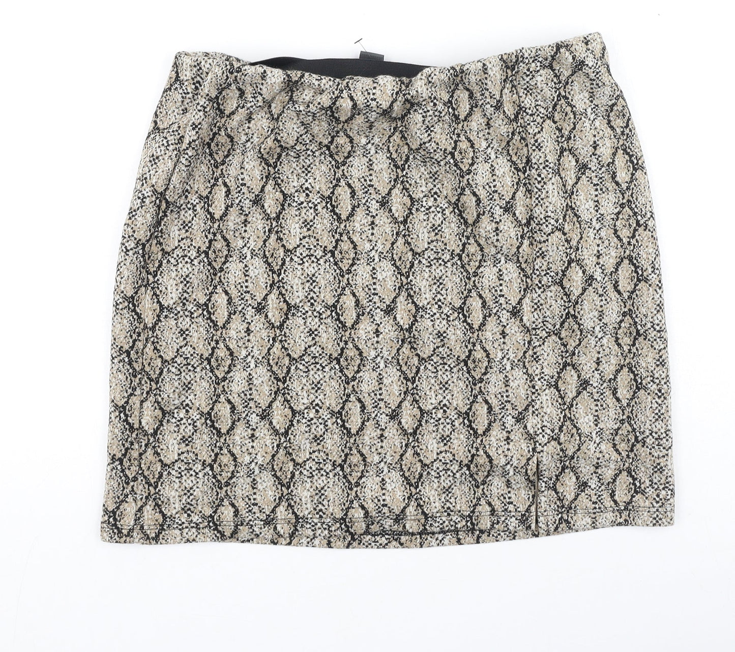 Primark  Womens Brown Animal Print Polyester Mini Skirt Size 10