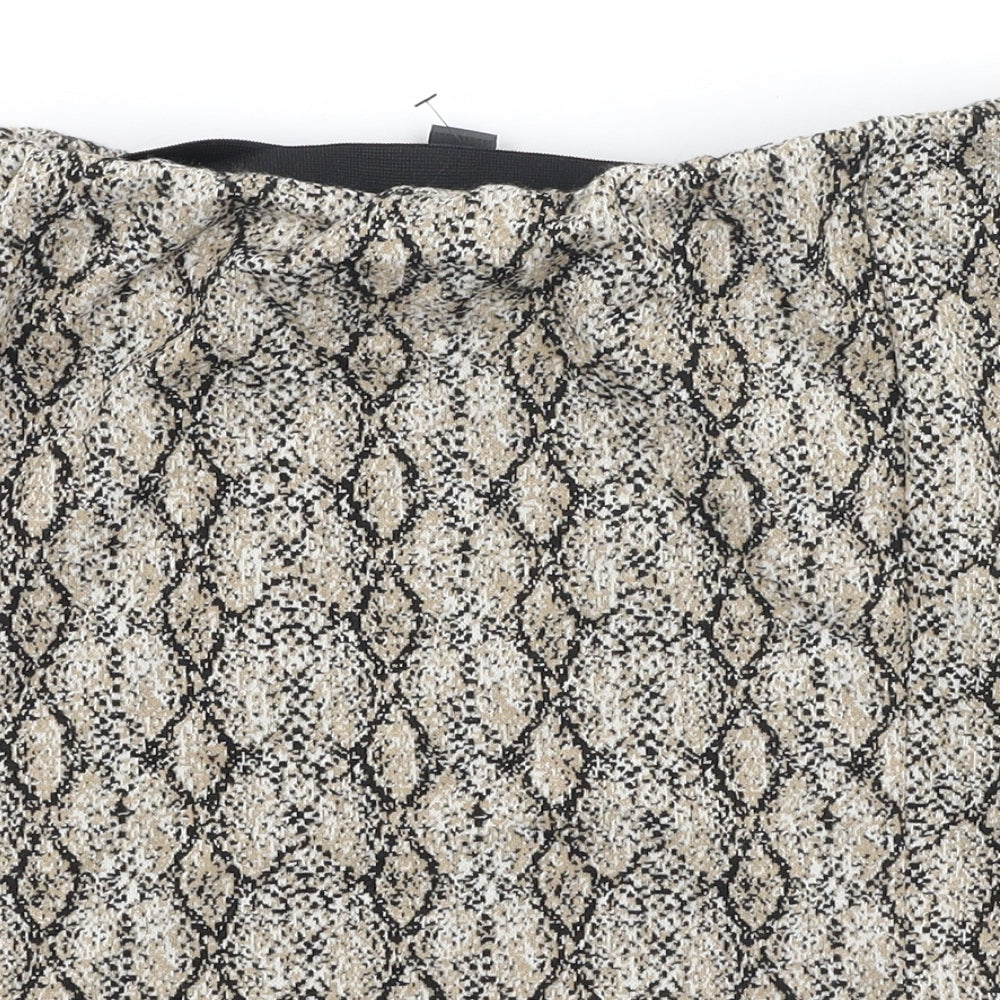 Primark  Womens Brown Animal Print Polyester Mini Skirt Size 10