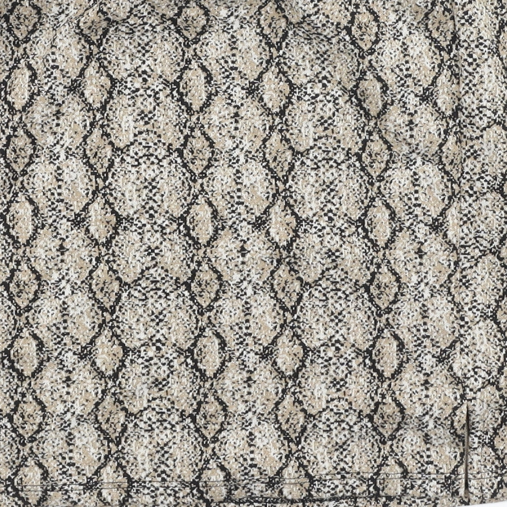 Primark  Womens Brown Animal Print Polyester Mini Skirt Size 10