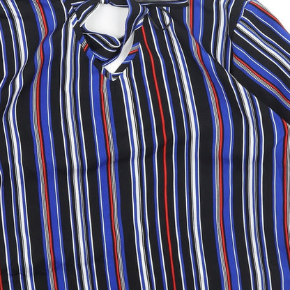 Papaya Womens Multicoloured Striped Polyester Basic Blouse Size 12 V-Neck