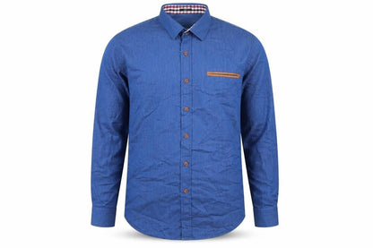 Mens UK Size M Coofandy Blue  Button-Up Long Sleeve Casual Shirt