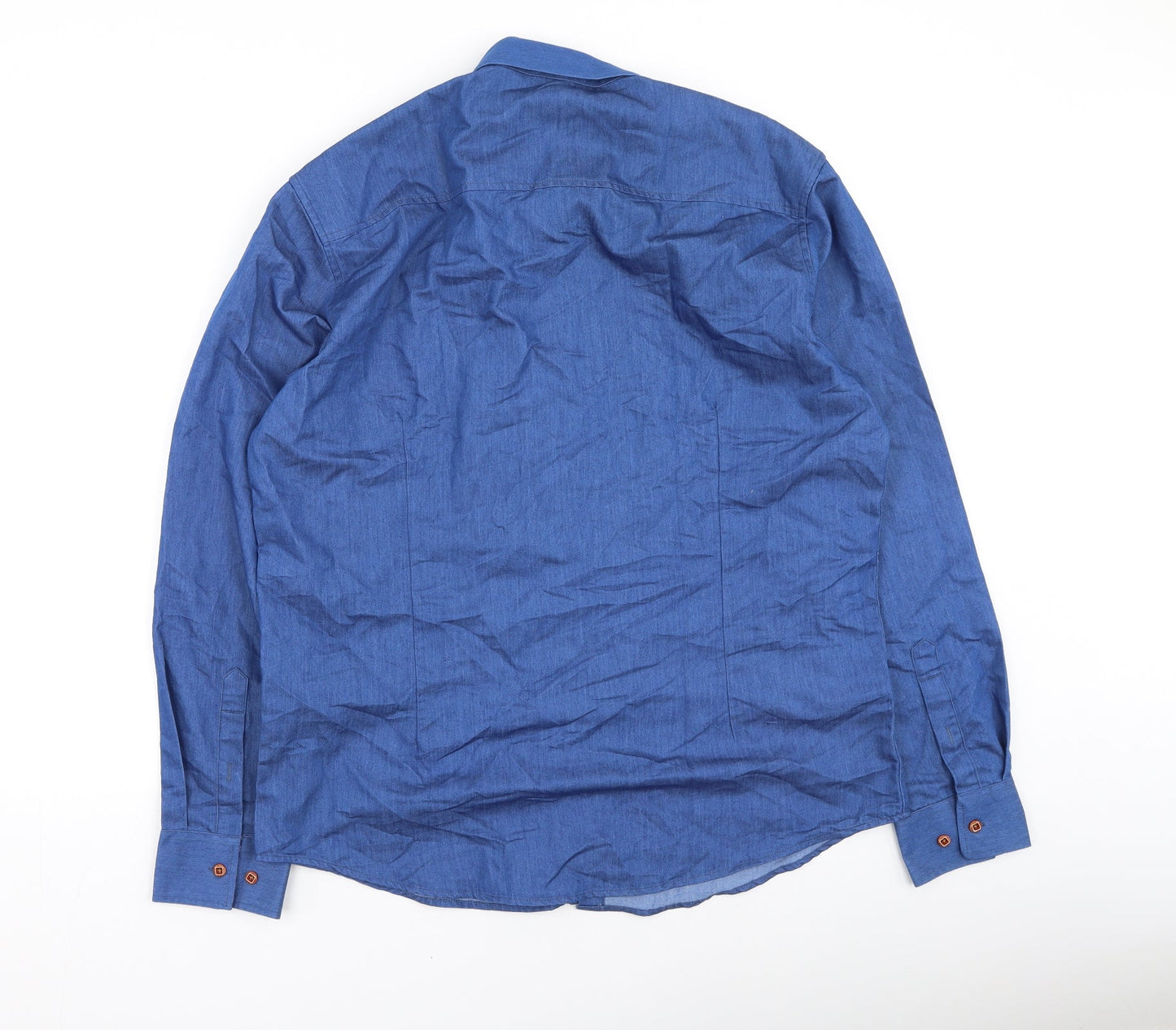 Mens UK Size M Coofandy Blue  Button-Up Long Sleeve Casual Shirt