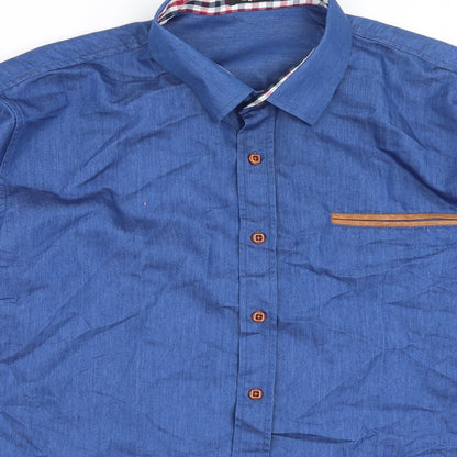 Mens UK Size M Coofandy Blue  Button-Up Long Sleeve Casual Shirt
