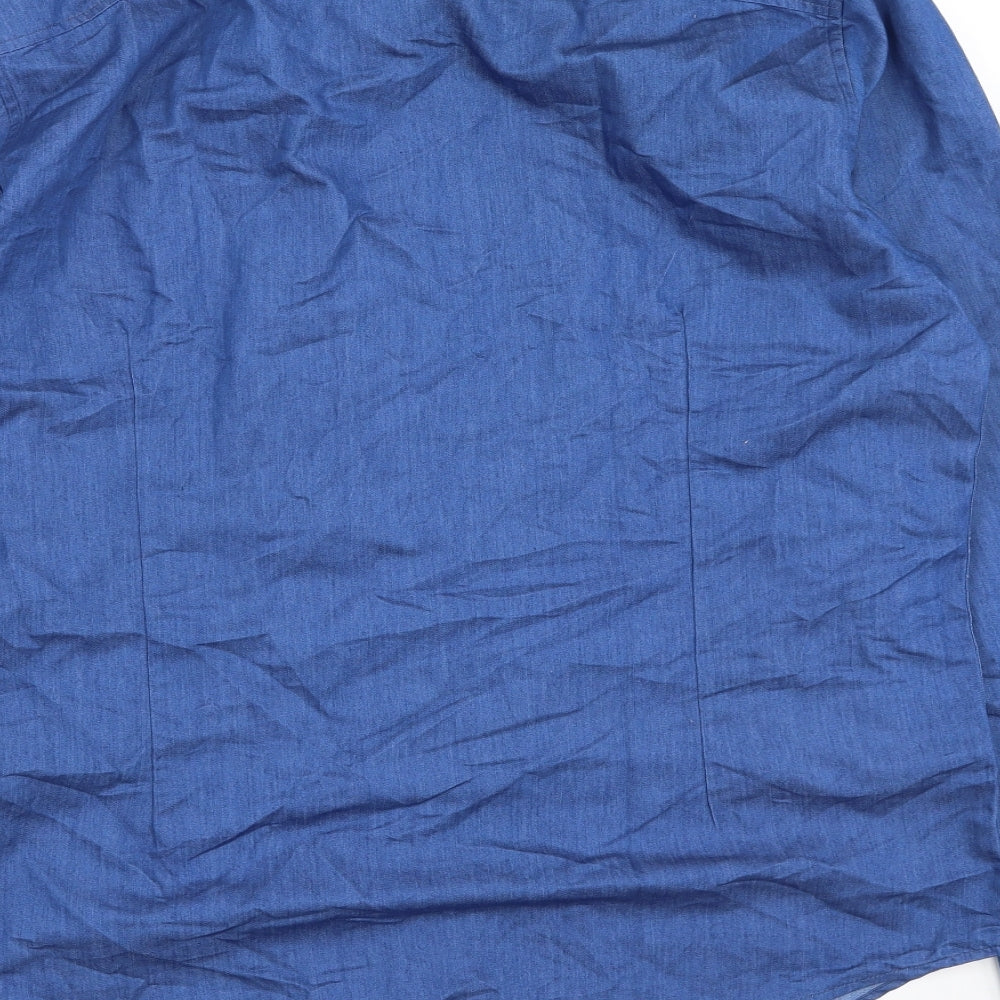 Mens UK Size M Coofandy Blue  Button-Up Long Sleeve Casual Shirt