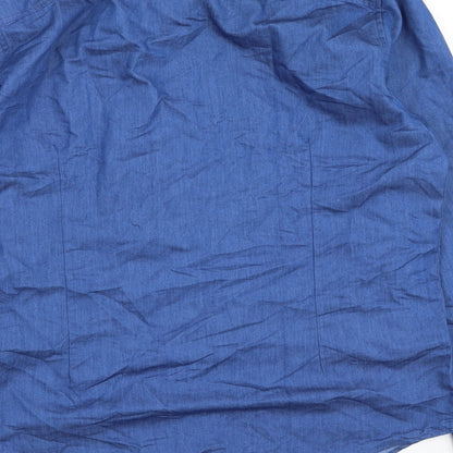 Mens UK Size M Coofandy Blue  Button-Up Long Sleeve Casual Shirt