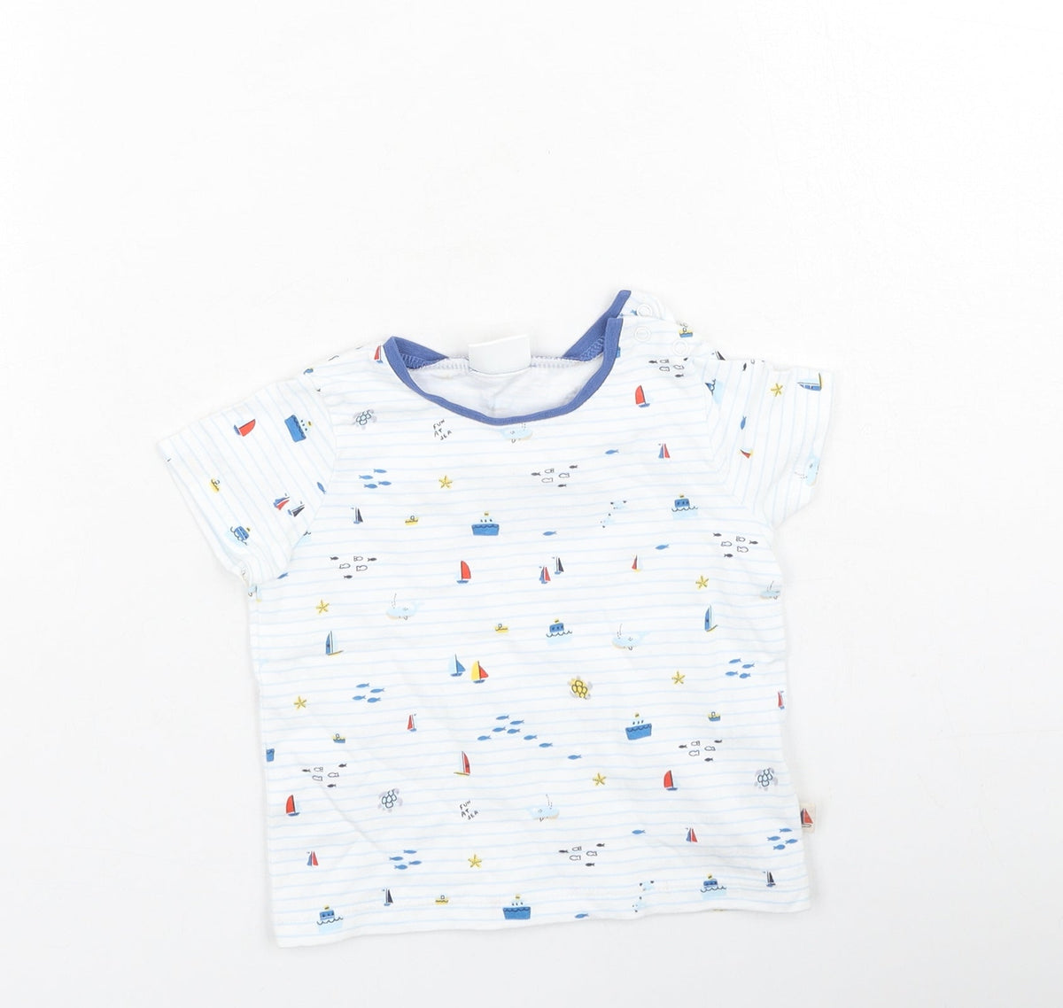 NEXT Baby Multicoloured Striped Cotton Basic Casual Size 3-6 Months Round Neck