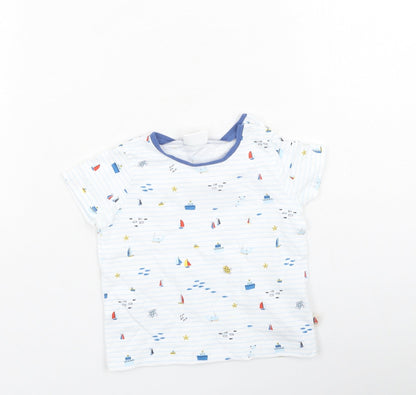 NEXT Baby Multicoloured Striped Cotton Basic Casual Size 3-6 Months Round Neck