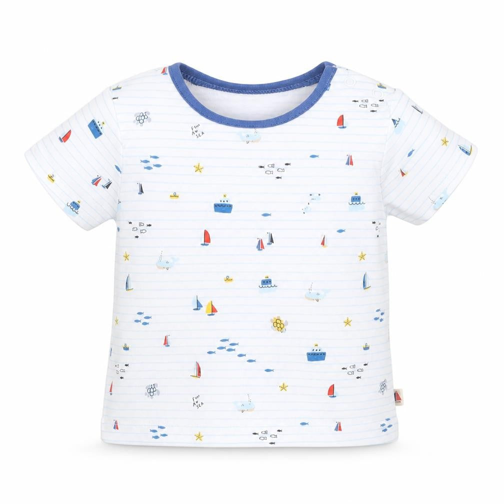 NEXT Baby Multicoloured Striped Cotton Basic Casual Size 3-6 Months Round Neck