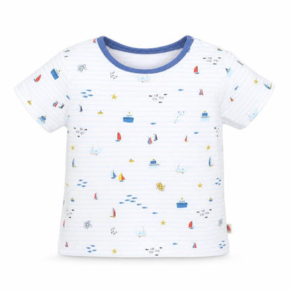 NEXT Baby Multicoloured Striped Cotton Basic Casual Size 3-6 Months Round Neck