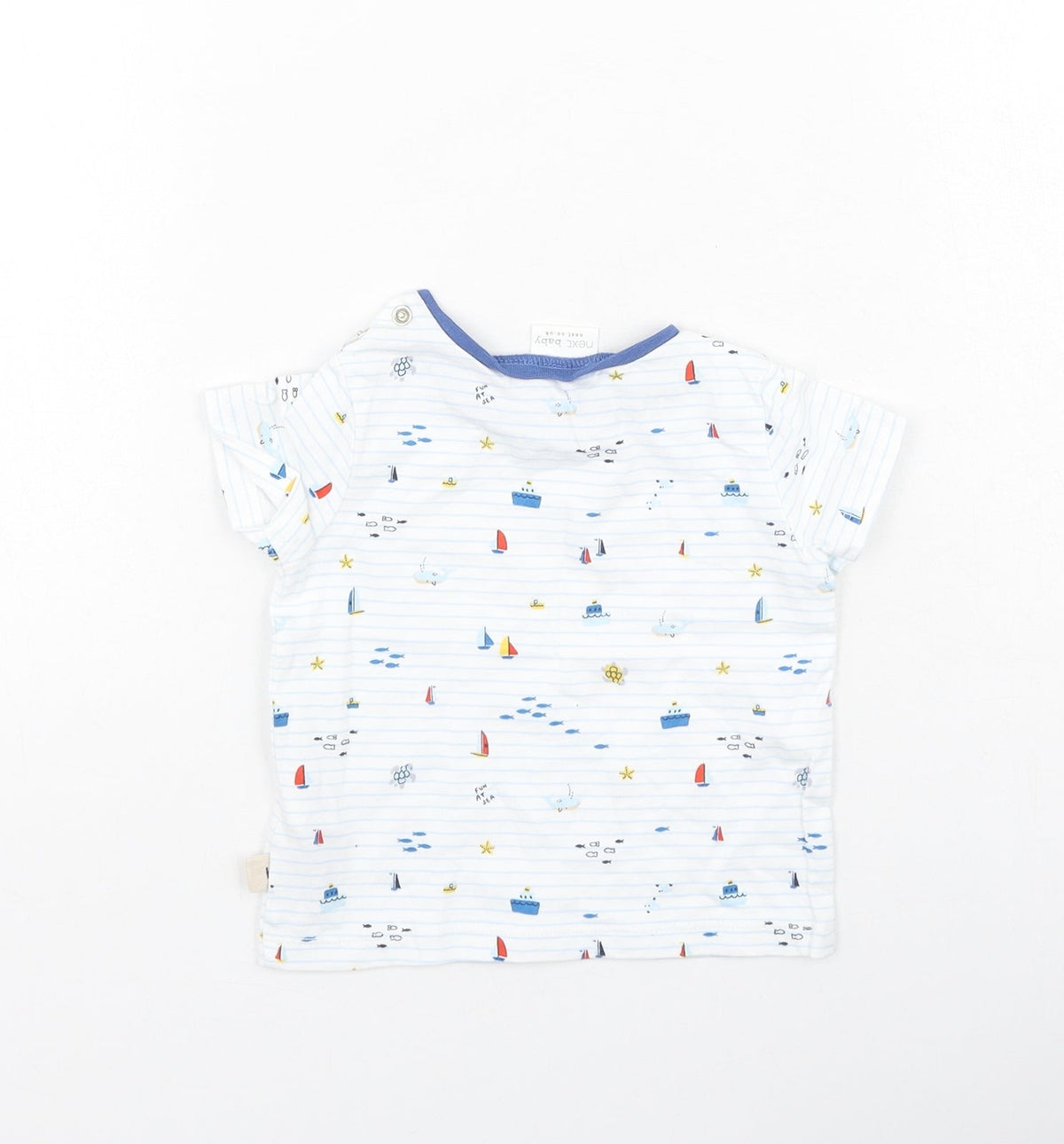 NEXT Baby Multicoloured Striped Cotton Basic Casual Size 3-6 Months Round Neck