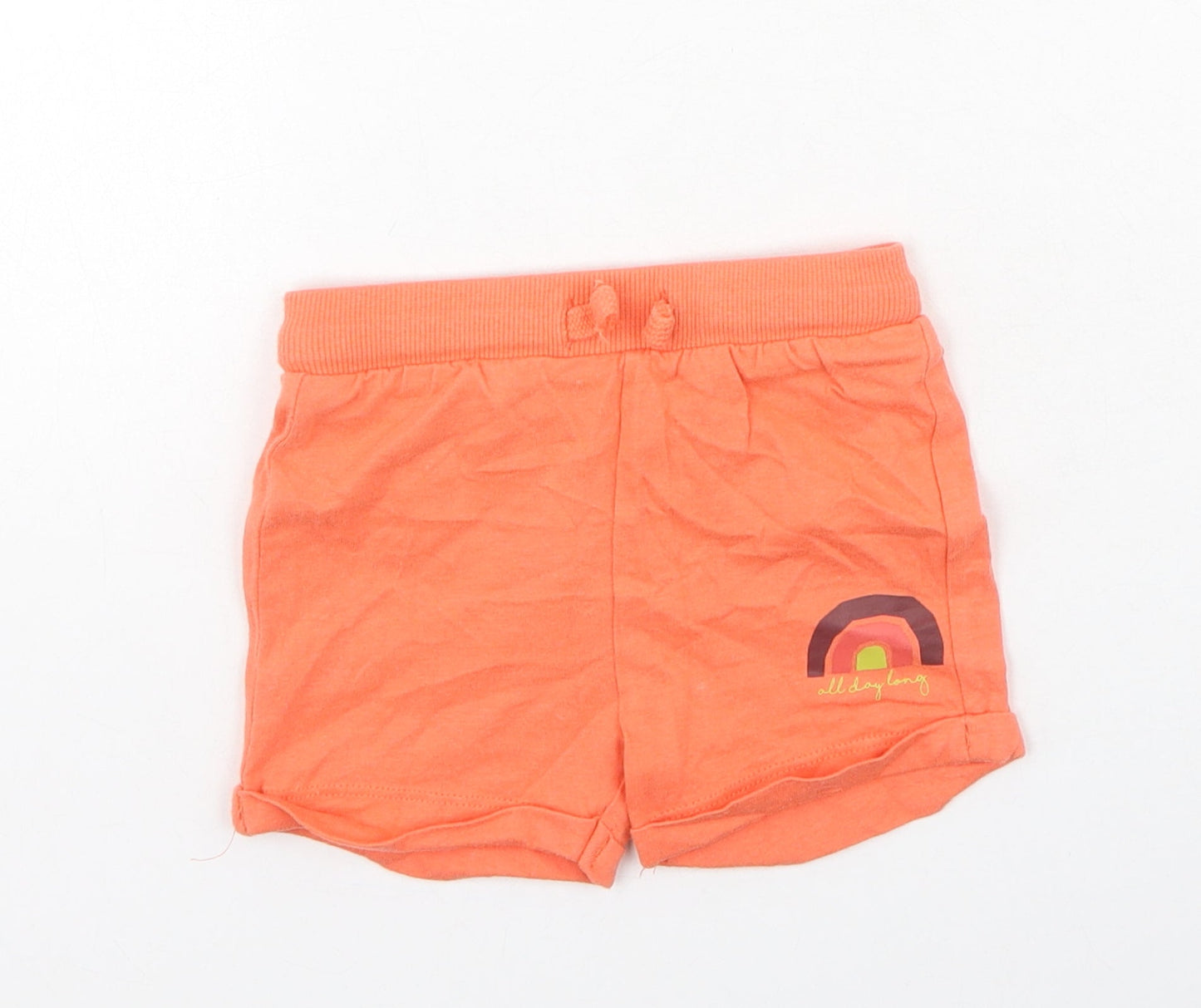 F&F Boys Orange  Cotton Jogger Trousers Size 3-6 Months