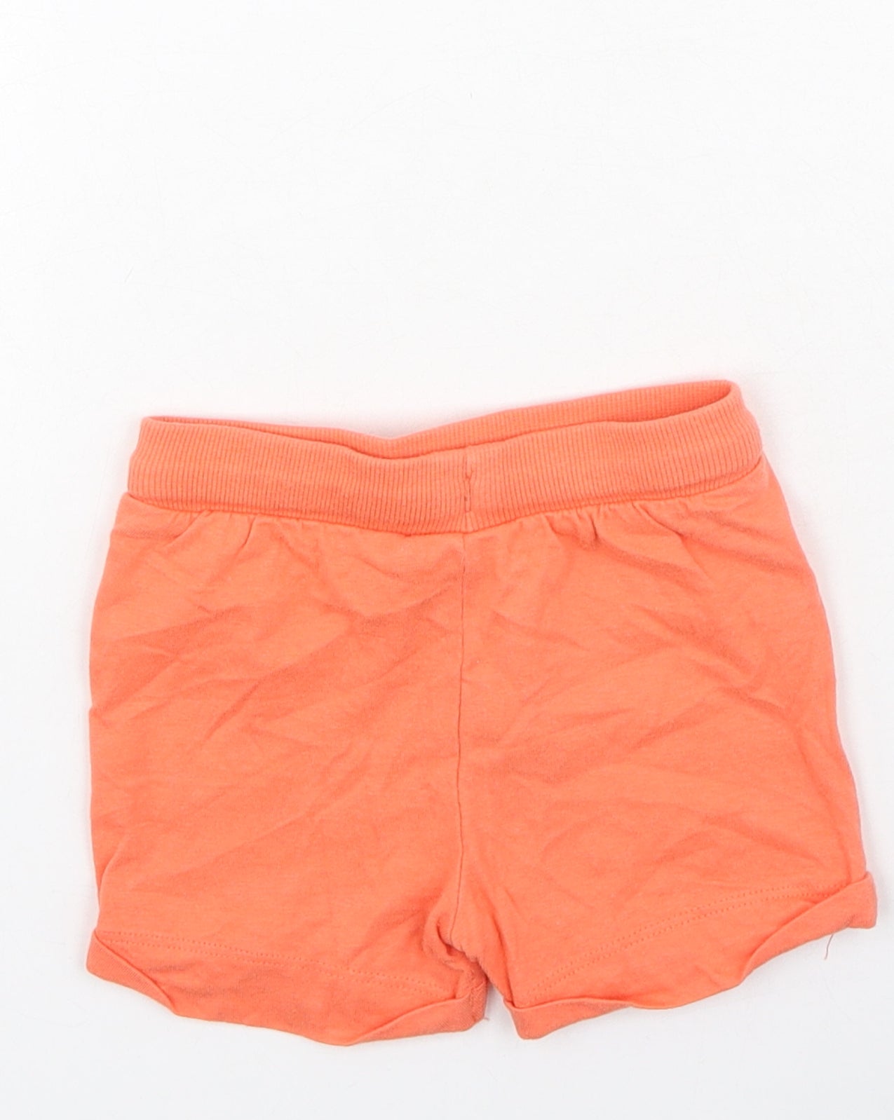 F&F Boys Orange  Cotton Jogger Trousers Size 3-6 Months