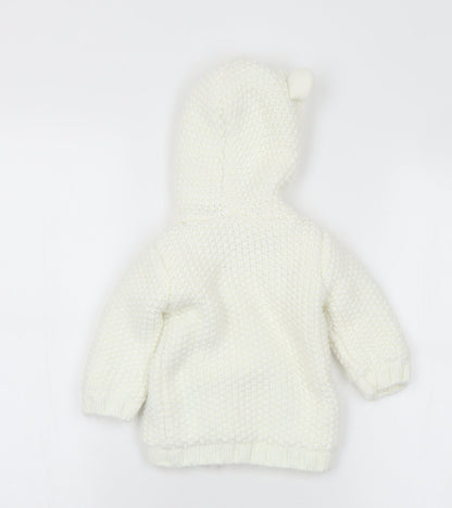 Goerge  White  Acrylic Cardigan Jumper Size 6-9 Months  Button