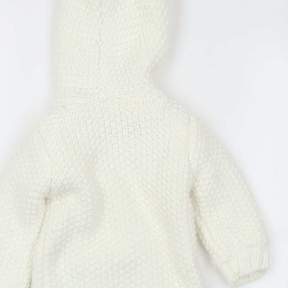 Goerge  White  Acrylic Cardigan Jumper Size 6-9 Months  Button