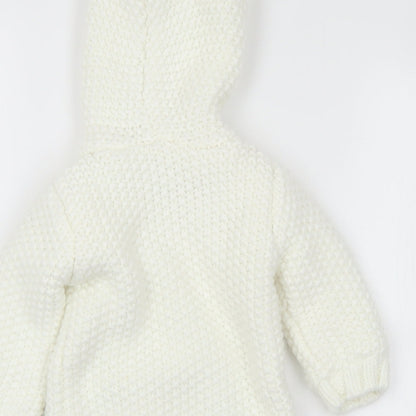 Goerge  White  Acrylic Cardigan Jumper Size 6-9 Months  Button