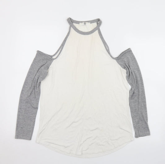 Womens UK Size 10 Missguided White Basic T-Shirt