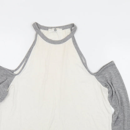 Womens UK Size 10 Missguided White Basic T-Shirt