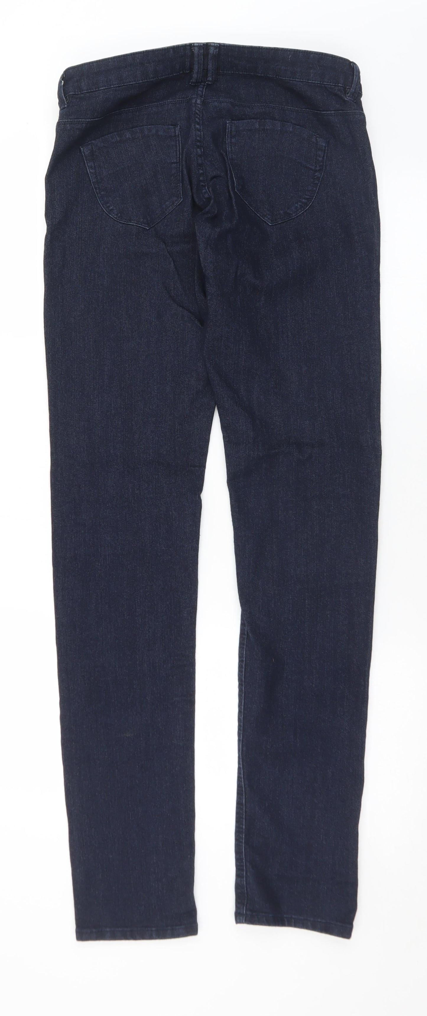 Denim & Co. Womens Blue  Cotton Skinny Jeans Size 10 L34 in Regular Button