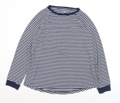 Primark Womens Blue Round Neck Striped Polyester Pullover Jumper Size 10   - 10/12