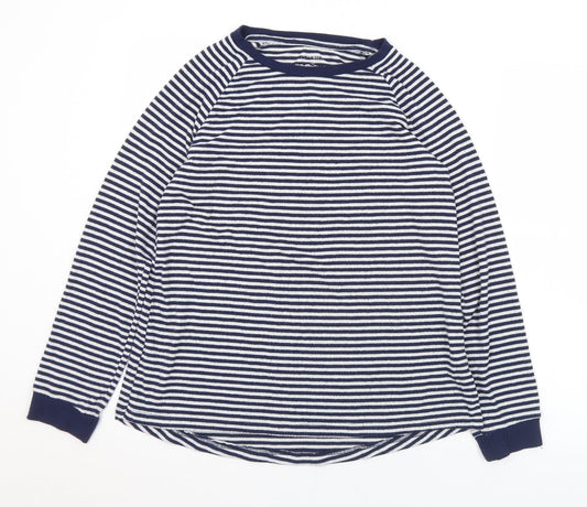Primark Womens Blue Round Neck Striped Polyester Pullover Jumper Size 10   - 10/12