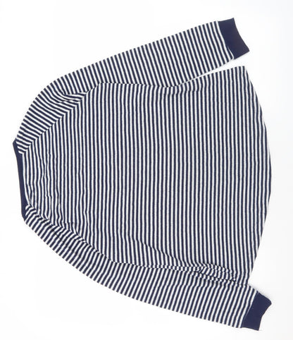 Primark Womens Blue Round Neck Striped Polyester Pullover Jumper Size 10   - 10/12