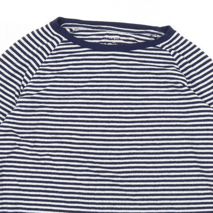 Primark Womens Blue Round Neck Striped Polyester Pullover Jumper Size 10   - 10/12
