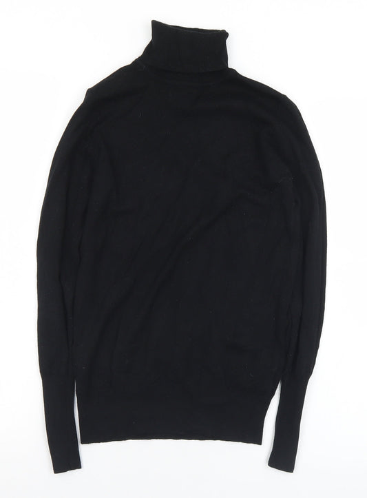 Matalan Womens Black Roll Neck  Viscose Pullover Jumper Size 8