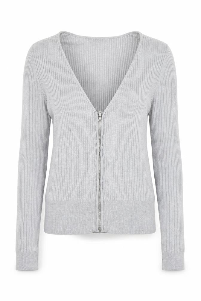 Womens UK Size S Divided Grey Full Zip Jumper