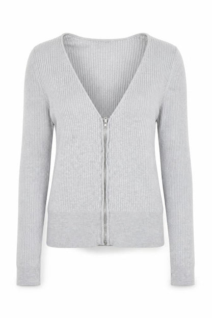 Womens UK Size S Divided Grey Full Zip Jumper