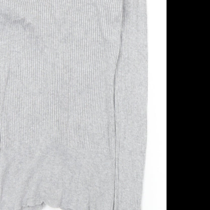 Womens UK Size S Divided Grey Full Zip Jumper
