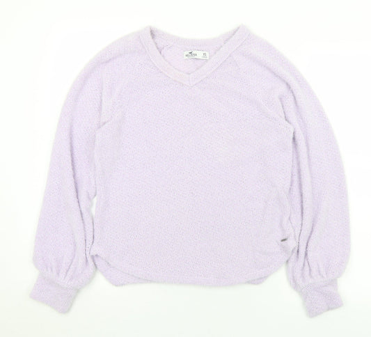 Womens UK Size XS Hollister Purple Pullover Jumper