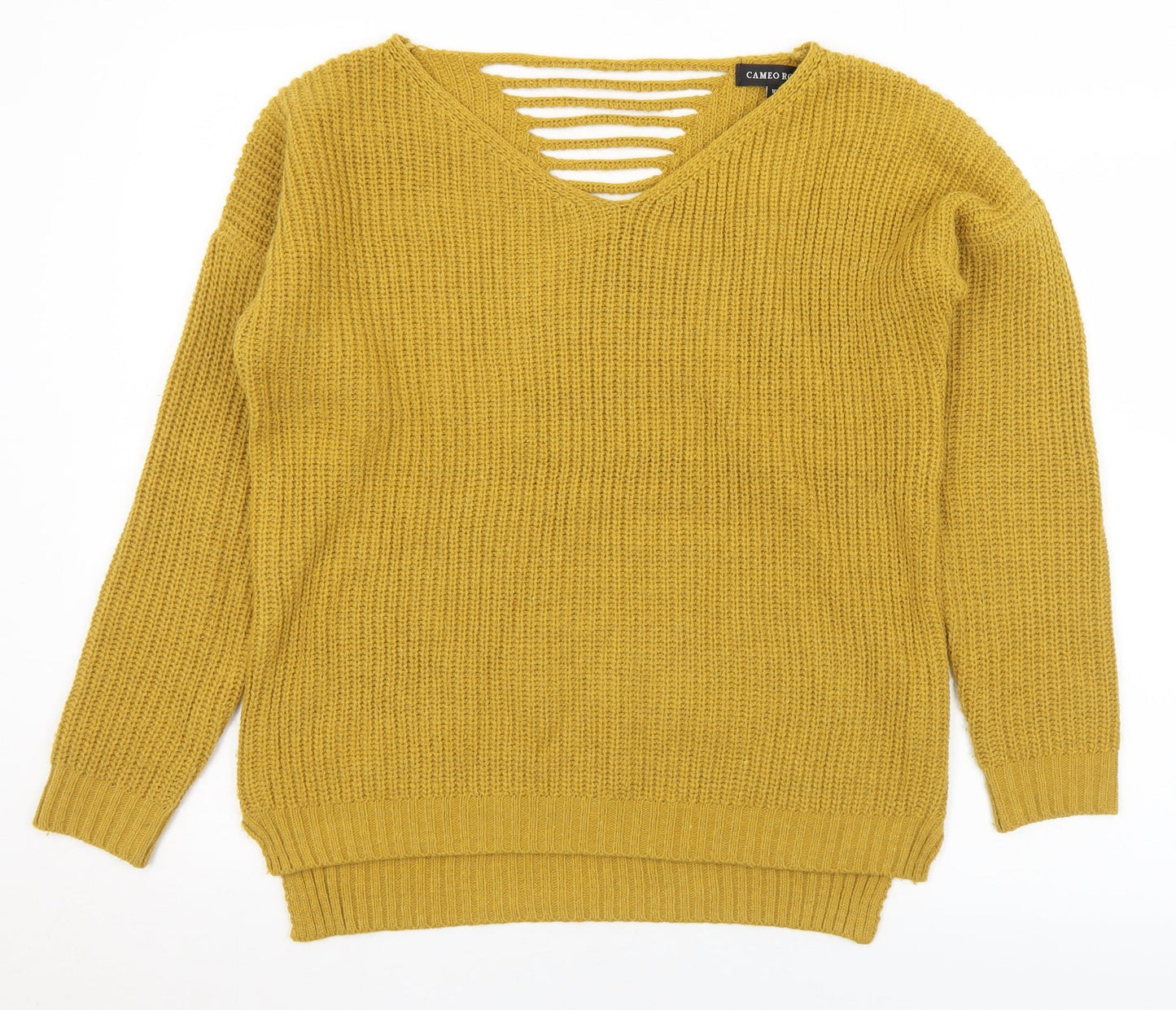 Womens UK Size 10 Cameo Rose Yellow Pullover Jumper