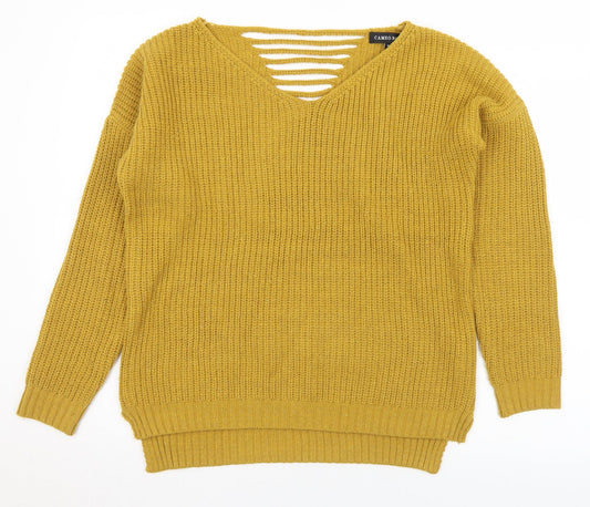 Womens UK Size 10 Cameo Rose Yellow Pullover Jumper