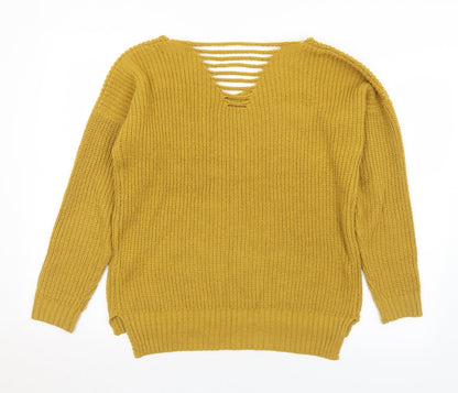 Womens UK Size 10 Cameo Rose Yellow Pullover Jumper