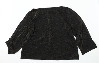 Womens UK Size 18 FASHION EXTRA Gold Pullover Jumper